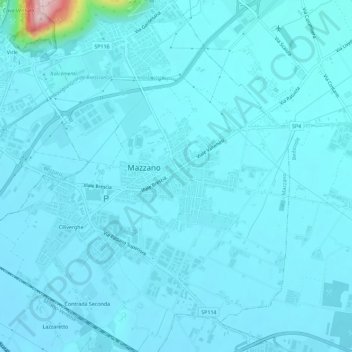 Carte topographique Molinetto, altitude, relief