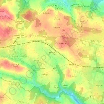 Carte topographique Saint-Just, altitude, relief