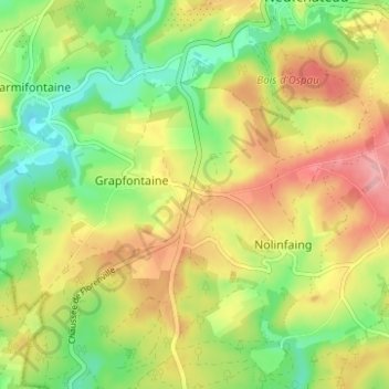 Carte topographique Montplainchamps, altitude, relief