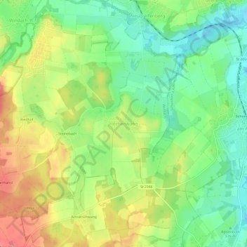Carte topographique Hechenwang, altitude, relief