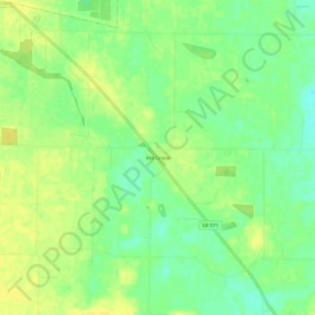 Carte topographique Hill Grove, altitude, relief