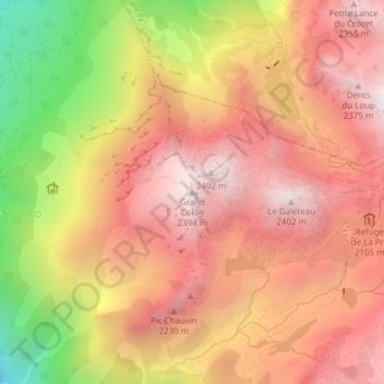 Carte topographique Grand Colon, altitude, relief