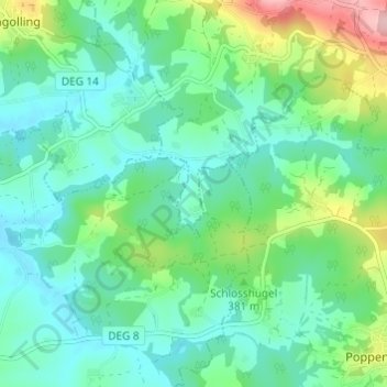 Carte topographique Furth, altitude, relief
