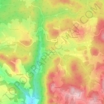 Carte topographique Monegg, altitude, relief