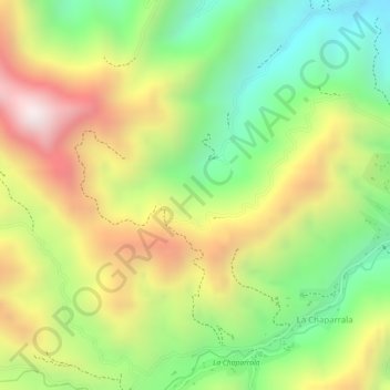 Carte topographique San Miguel, altitude, relief