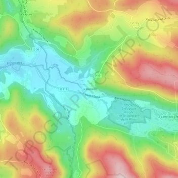 Carte topographique Le Beillard, altitude, relief