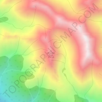 Carte topographique Brandon Peak, altitude, relief
