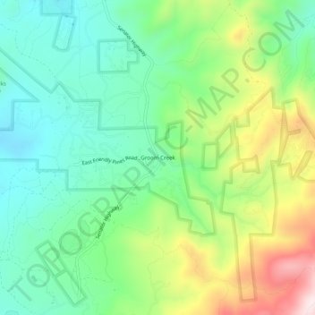 Carte topographique Groom Creek, altitude, relief