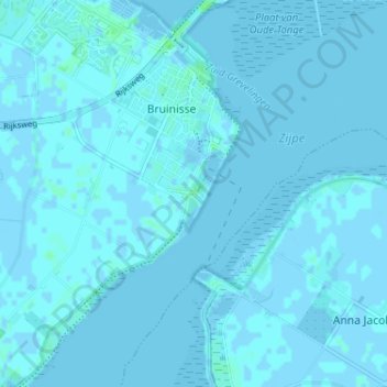 Carte topographique Zijpe, altitude, relief