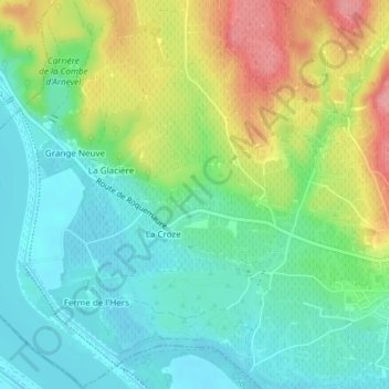 Carte topographique Colombis, altitude, relief