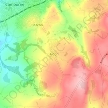 Carte topographique Troon, altitude, relief