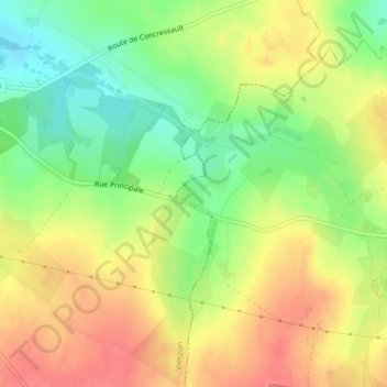 Carte topographique Le Champ du Gue, altitude, relief