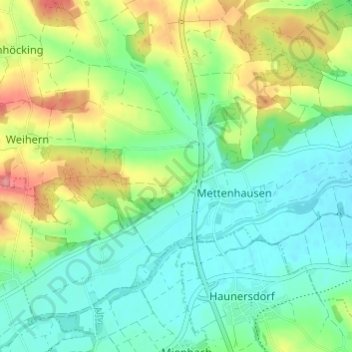 Carte topographique Haag, altitude, relief