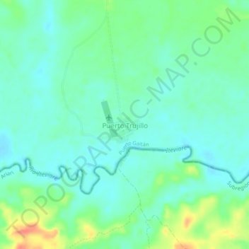 Carte topographique Puerto Trujillo, altitude, relief