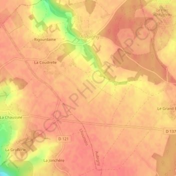 Carte topographique Les Charres, altitude, relief