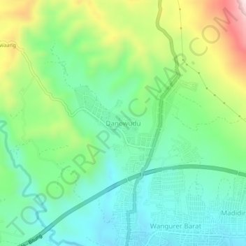 Carte topographique Danowudu, altitude, relief