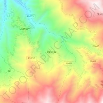 Carte topographique Sicchez, altitude, relief