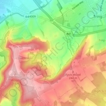 Carte topographique Dancers End, altitude, relief