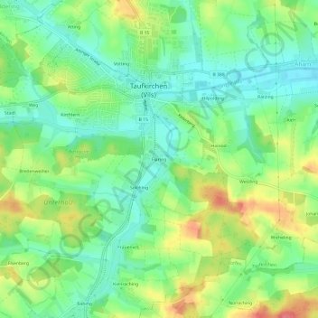 Carte topographique Flaring, altitude, relief