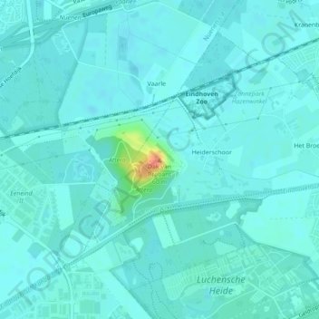 Carte topographique Dak van Brabant, altitude, relief