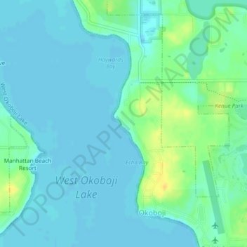 Carte topographique Omaha Beach, altitude, relief