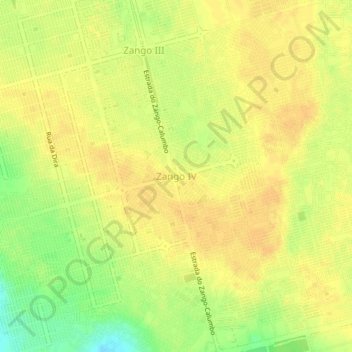 Carte topographique Zango IV, altitude, relief