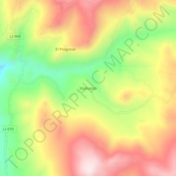 Carte topographique Idabungo, altitude, relief