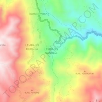 Carte topographique LEMBANG KANDUA, altitude, relief