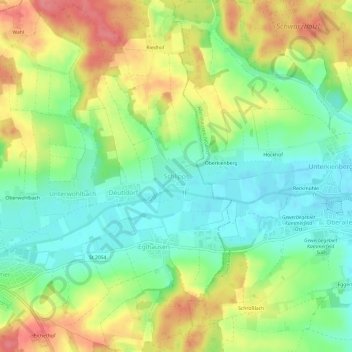 Carte topographique Schlipps, altitude, relief