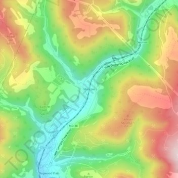 Carte topographique Moscow, altitude, relief