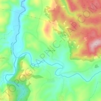 Carte topographique Alihocalar, altitude, relief