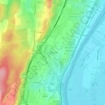 Carte topographique Ferme Galopin, altitude, relief