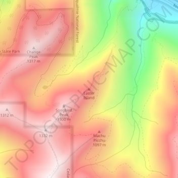 Carte topographique Easter Island, altitude, relief