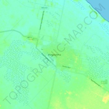 Carte topographique Magdalena, altitude, relief