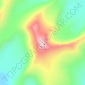 Carte topographique Mount Powell, altitude, relief