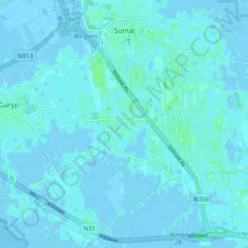 Carte topographique Sumarreheide, altitude, relief