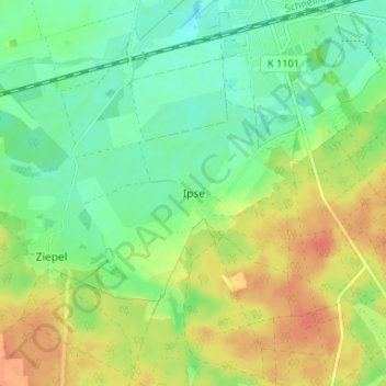 Carte topographique Ipse, altitude, relief