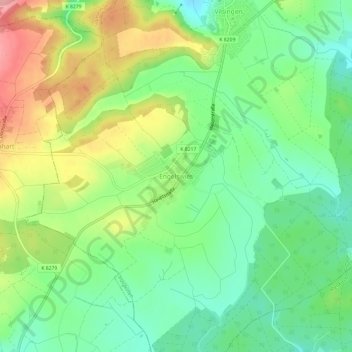 Carte topographique Engelswies, altitude, relief