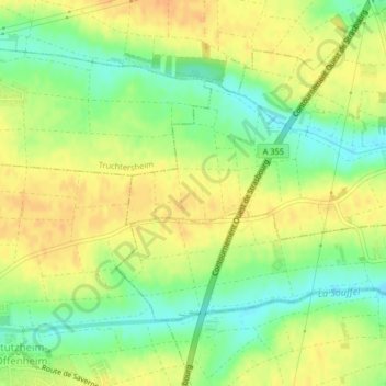 Carte topographique Straehlen (II Zug), altitude, relief