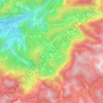 Carte topographique Pontões, altitude, relief