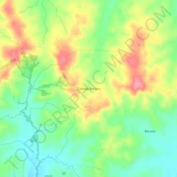 Carte topographique Colônia Borges, altitude, relief