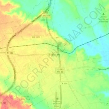 Carte topographique Lockhart, altitude, relief