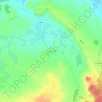 Carte topographique Villoslada, altitude, relief