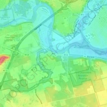 Carte topographique Blair, altitude, relief