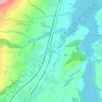 Carte topographique Wüppingen, altitude, relief