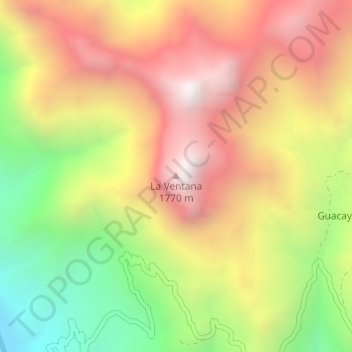 Carte topographique La Ventana, altitude, relief