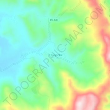 Carte topographique El Trapiche, altitude, relief