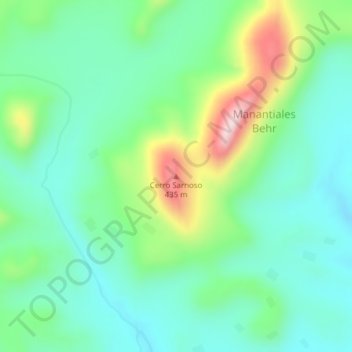 Carte topographique Cerro Sarnoso, altitude, relief