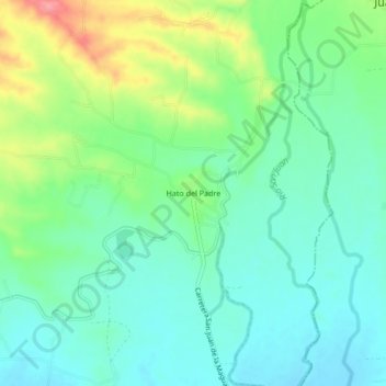 Carte topographique Hato del Padre, altitude, relief