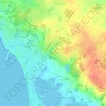 Carte topographique Trescalan, altitude, relief